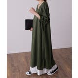 ワンピース ロングワンピース レディース ロング Vネック 大きいサイズ 長袖 | HUG.U | 詳細画像19 