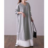 ワンピース ロングワンピース レディース ロング Vネック 大きいサイズ 長袖 | HUG.U | 詳細画像5 