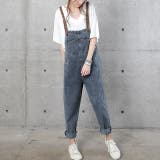 M | デニムサロペット サロペット レディース デニムオールインワン オーバーオール | HUG.U