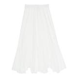 シフォンホワイト | スカート ロング プリーツ シフォン レース ペチコート インナー レイヤー | HUG.U