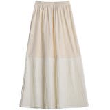 プリーツロハスアイボリー | スカート ロング プリーツ シフォン レース ペチコート インナー レイヤー | HUG.U