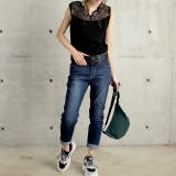 ユーズドネイビー | デニム レディース パンツ さらっとした肌触り UVカット 吸水速乾 ボトムス | HUG.U