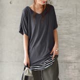 アースグレー | トップス レディース Tシャツ カットソー 半袖 Vネック 無地 シンプル ド | HUG.U