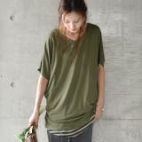 カーキ | トップス レディース Tシャツ カットソー 半袖 Vネック 無地 シンプル ド | HUG.U