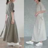 ワンピース レディース ロングワンピース ロング 半袖 丸首 ウエストリボン | HUG.U | 詳細画像17