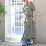 ワンピース レディース ロングワンピース ロング 半袖 丸首 ウエストリボン | HUG.U | 詳細画像20
