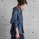 シャツ デニム デニムシャツ レディース トップス カットソー ハーフボタン | HUG.U | 詳細画像22 