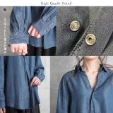 シャツ デニム デニムシャツ レディース トップス カットソー ハーフボタン | HUG.U | 詳細画像23 