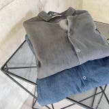 シャツ デニム デニムシャツ レディース トップス カットソー ハーフボタン | HUG.U | 詳細画像24 