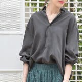 アッシュグレー | シャツ デニム デニムシャツ レディース トップス カットソー ハーフボタン | HUG.U