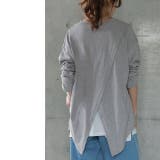 グレー | カットソー レディース バックスリット ロンT トップス 長袖 レイヤード ス | HUG.U