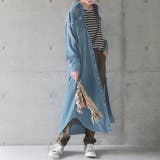 シャツワンピース デニム ロングシャツ デニムシャツワンピ シャツ レディース | HUG.U | 詳細画像22 