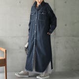 ワンウォッシュ | シャツワンピース デニム ロングシャツ デニムシャツワンピ シャツ レディース | HUG.U