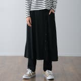 ブラック | スカート スカート付レギンス レディース ロングスカート ロング レギンス 大 | HUG.U