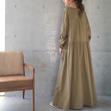 サンドベージュ | ワンピース レディース  ロングワンピース ロング 長袖 マキシ フレア きれ | HUG.U