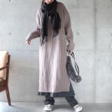 ニットワンピース ワンピース ニット リブニット ロングワンピース ロング ス | HUG.U | 詳細画像21 