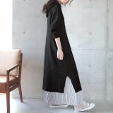 ブラック | ニットワンピース ワンピース ニット リブニット ロングワンピース ロング ス | HUG.U