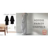 ワンピース 黒 長袖 パーカーワンピース レディース 裏起毛 パーカー ロング | HUG.U | 詳細画像23 