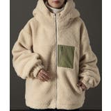 オートミール | ボアコート レディース  ボア 暖か コート ボアアウター ブルゾン | HUG.U