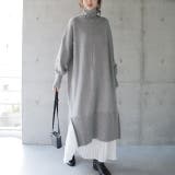 ニットワンピース ロング ニット ワンピース タートルネック レディース 黒 | HUG.U | 詳細画像11