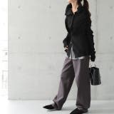 ブラック | ニット レディース 変形 アシンメトリー アシメ トップス セーター ドルマン | HUG.U