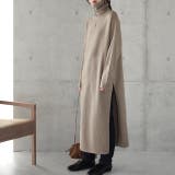 セピアベージュ | ニットワンピース レディース ワンピース ニット タートルネック ニットワンピ | HUG.U