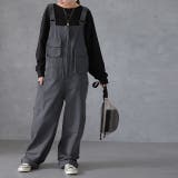 アースグレー | オールインワン レディース  サロペット 大きいサイズ オーバーオール | HUG.U