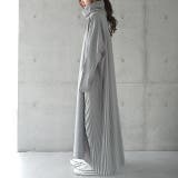 グレー | ワンピース レディース ロングワンピース プリーツ 長袖 バックプリーツ | HUG.U