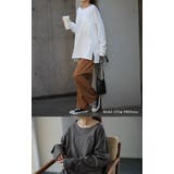 ロンT レディース トップス カットソー 長袖 ロングTシャツ Tシャツ 無地 | HUG.U | 詳細画像16