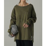 オリーブ | ロンT レディース トップス カットソー 長袖 ロングTシャツ Tシャツ 無地 | HUG.U