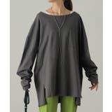 ストーングレー | ロンT レディース トップス カットソー 長袖 ロングTシャツ Tシャツ 無地 | HUG.U