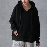 ブラック | パーカー トップス レディース キーネック トレーナー スウェット スエット | HUG.U