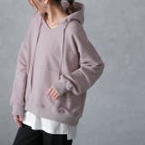 ラベンダーピンク | パーカー トップス レディース キーネック トレーナー スウェット スエット | HUG.U