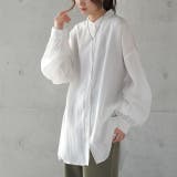 ホワイト | シアーシャツ レディース シアー シャツ トップス ドロップショルダー ロング | HUG.U