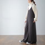 アースグレイ | サロペット レディース 大きいサイズ サロペ オーバーオール パンツ オールイ | HUG.U