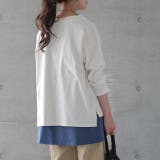 アイボリー | カットソー ロンT レディース トップス ロングTシャツ ボートネック 長袖 | HUG.U