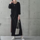 ブラック×モカ | ワンピース セット 2点セット レディース ワンピ ロングワンピース ロングワ | HUG.U