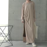 ラテ×ビターブラウン | ワンピース セット 2点セット レディース ワンピ ロングワンピース ロングワ | HUG.U