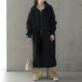 ブラック | アウター ミリタリー レディース ロングコート モッズコート ロング 大きいサ | HUG.U