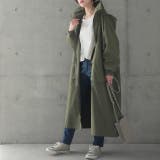 カーキ | アウター ミリタリー レディース ロングコート モッズコート ロング 大きいサ | HUG.U