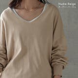 ニット トップス レディース Vネック 大きいサイズ 無地 シンプル 綿100 | HUG.U | 詳細画像13 