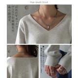 ニット トップス レディース Vネック 大きいサイズ 無地 シンプル 綿100 | HUG.U | 詳細画像17 