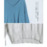 ニット トップス レディース Vネック 大きいサイズ 無地 シンプル 綿100 | HUG.U | 詳細画像20 