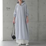 パーカーワンピース レディース ロングワンピース スウェット ロングパーカー | HUG.U | 詳細画像10 