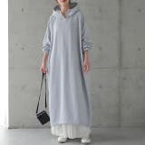 グレー | パーカーワンピース レディース ロングワンピース スウェット ロングパーカー | HUG.U