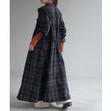 チェック柄ネイビー(トール丈) | ワンピース レディース 長袖 ロングワンピース シャツワンピース マキシワンピ | HUG.U