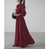 コーデュロイ生地ワインレッド(トール丈) | ワンピース レディース 長袖 ロングワンピース シャツワンピース マキシワンピ | HUG.U