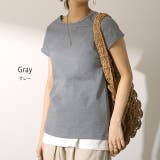 Tシャツ レディース フレンチスリーブ トップス フレンチ 半袖 無地 黒 白 | HUG.U | 詳細画像16 