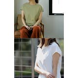 Tシャツ レディース フレンチスリーブ トップス フレンチ 半袖 無地 黒 白 | HUG.U | 詳細画像17 