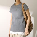 グレー | Tシャツ レディース フレンチスリーブ トップス フレンチ 半袖 無地 黒 白 | HUG.U